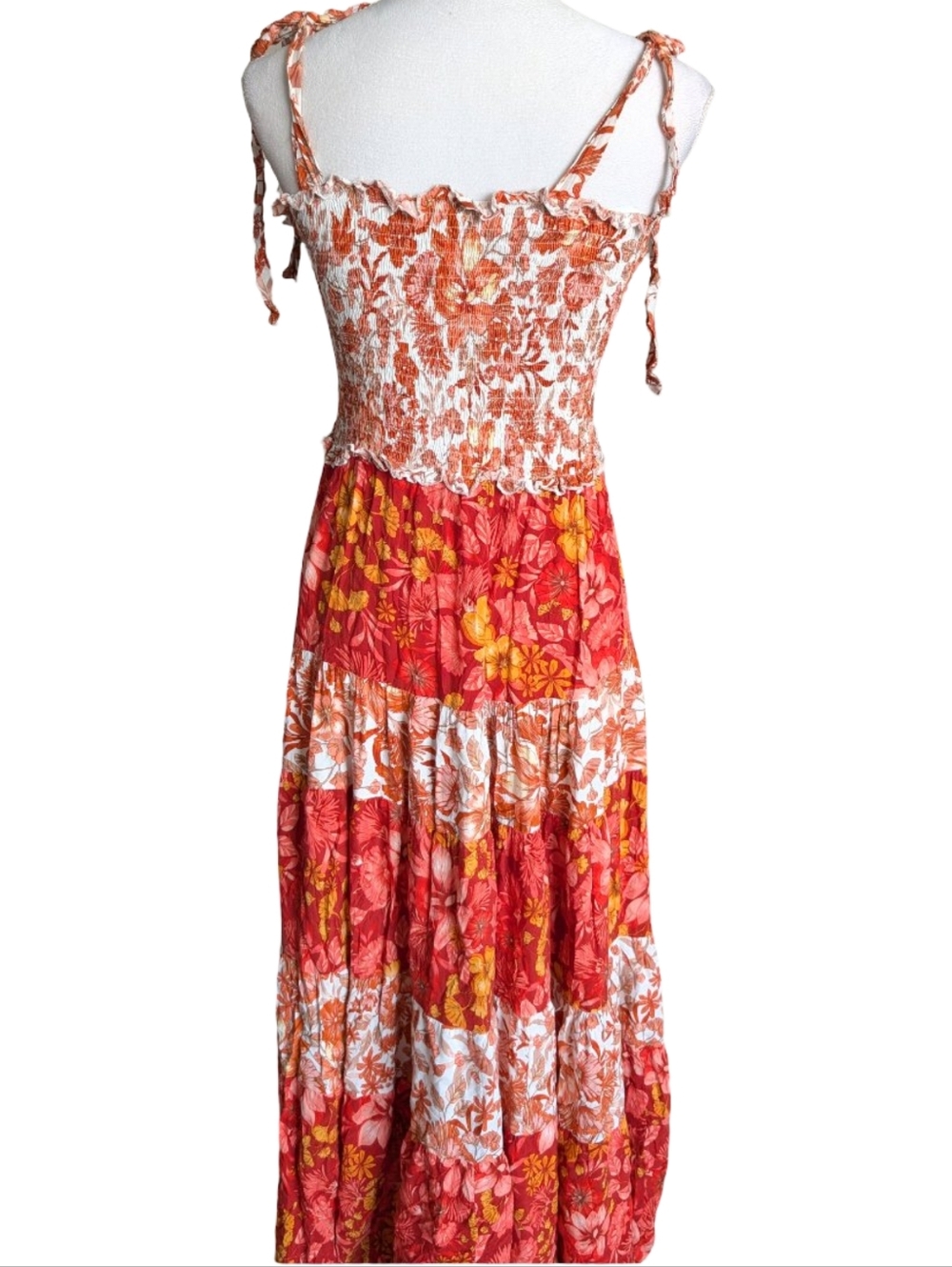 Abel the Label Lisbon Maple Smocked Tiered Maxi Dress XS - Picture 3 of 13